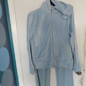 Blue Velour Jumpsuit Size Medium NWT